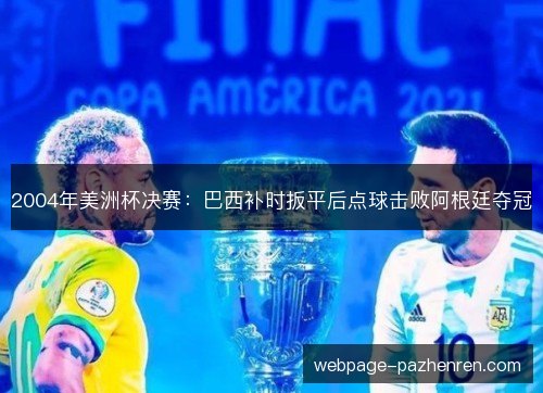 2004年美洲杯决赛：巴西补时扳平后点球击败阿根廷夺冠